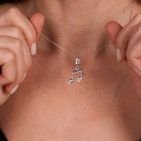 Nota Mineli Beyaz Altın Kolye Ucu DY3