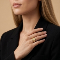 Oval Sade Altın Yüzük YZ116