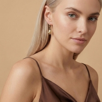 Patates Özel Tasarım Altın Küpe  163