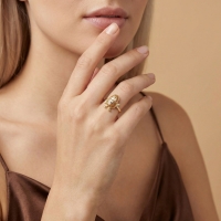 Patlıcan Özel Tasarım Altın Yüzük Y597