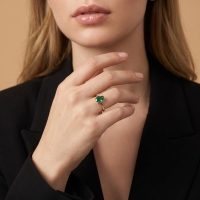 Peridot  Damla Taşlı Altın Yüzük YZ11