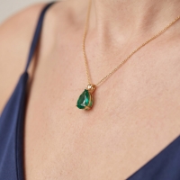 Peridot Damla Taşlı Altın Kolye AKM11