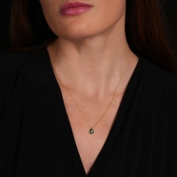 Peridot Damla Taşlı Altın Kolye AKM11