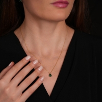 Peridot Damla Taşlı Altın Kolye AKM11