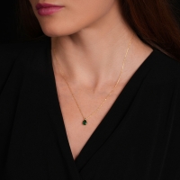 Peridot Damla Taşlı Altın Kolye AKM11