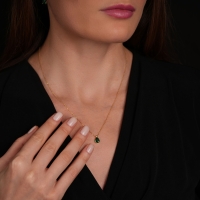 Peridot Damla Taşlı Altın Kolye AKM11