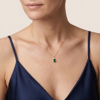 Peridot Damla Taşlı Altın Kolye AKM76
