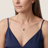 Peridot Damla Taşlı Altın Kolye AKM76