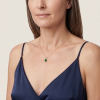 Peridot Damla Taşlı Altın Kolye AKM85