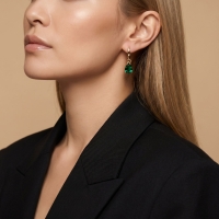 Peridot Damla Taşlı Altın Küpe AHK11