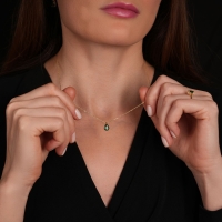 Peridot Damla Taşlı Altın Takım TKM11