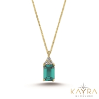 Peridot Taşlı Altın Kolye AKM22