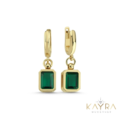 Peridot Taşlı Altın Küpe AHK02