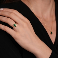 Peridot Taşlı Altın Takım TKM02