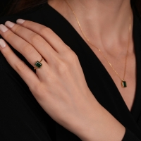 Peridot Taşlı Altın Takım TKM02