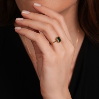 Peridot Taşlı Altın Yüzük YZ02