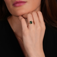 Peridot Taşlı Altın Yüzük YZ02