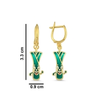 Pırasa Özel Tasarım Altın Küpe 145