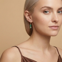 Pırasa Özel Tasarım Altın Küpe 145