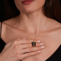 Piyano Mineli Altın Kolye MZK7