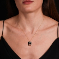 Piyano Mineli Altın Kolye Ucu NM8