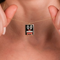 Piyano Mineli Altın Kolye Ucu NM8