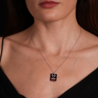 Piyano Mineli Beyaz Altın Kolye MZK8