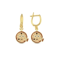 Pizza Özel Tasarım Altın Küpe K135