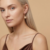 Pizza Özel Tasarım Altın Küpe K135