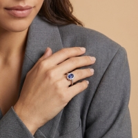Safir Oval ve Pırlanta Yüzük PY37
