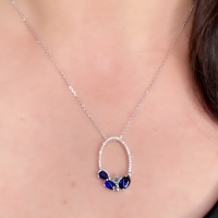 Safir Zümrüt ve Pırlantalı Kolye PK23