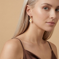 Sahanda Yumurta Özel Tasarım Altın Küpe K109