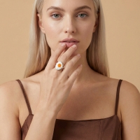 Sahanda Yumurta Özel Tasarım Beyaz Altın Yüzük GR510