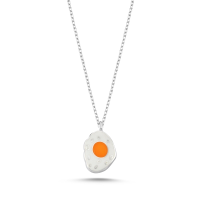 Sahanda Yumurta Beyaz Altın Özel Tasarım Kolye 10