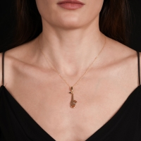 Saksafon Mineli Altın Kolye Ucu SK22