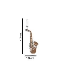 Saksafon Mineli Beyaz Altın Kolye MZ22