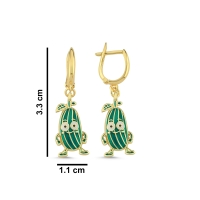 Salatalık Özel Tasarım Altın Küpe 155