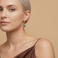 Salatalık Özel Tasarım Altın Küpe 155