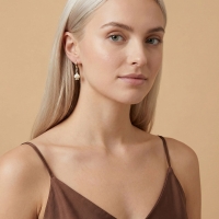 Sarımsak Özel Tasarım Altın Küpe 151