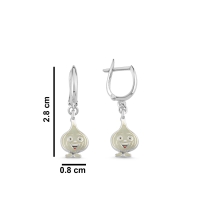 Sarımsak Özel Tasarım Beyaz Altın Küpe BK152