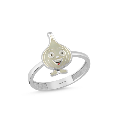 Sarımsak Özel Tasarım Beyaz Altın Yüzük Y552