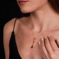 Saz Mineli Altın Kolye Ucu HG26