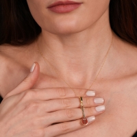 Saz Mineli Altın Kolye Ucu HG26