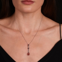 Saz Mineli Beyaz Altın Kolye MZ26