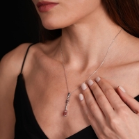 Saz Mineli Beyaz Altın Kolye MZ26