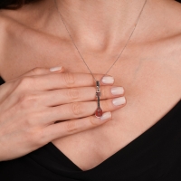 Saz Mineli Beyaz Altın Kolye YY25