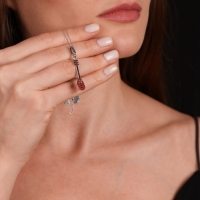 Saz Mineli Beyaz Altın Kolye YY25