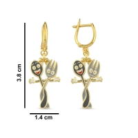 Çatal Kaşık Özel Tasarım Altın Küpe K105