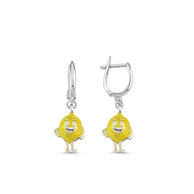 Limon Özel Tasarım Beyaz Altın Küpe BK126