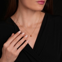 Sitrin Damla Taşlı Altın Kolye AKM13